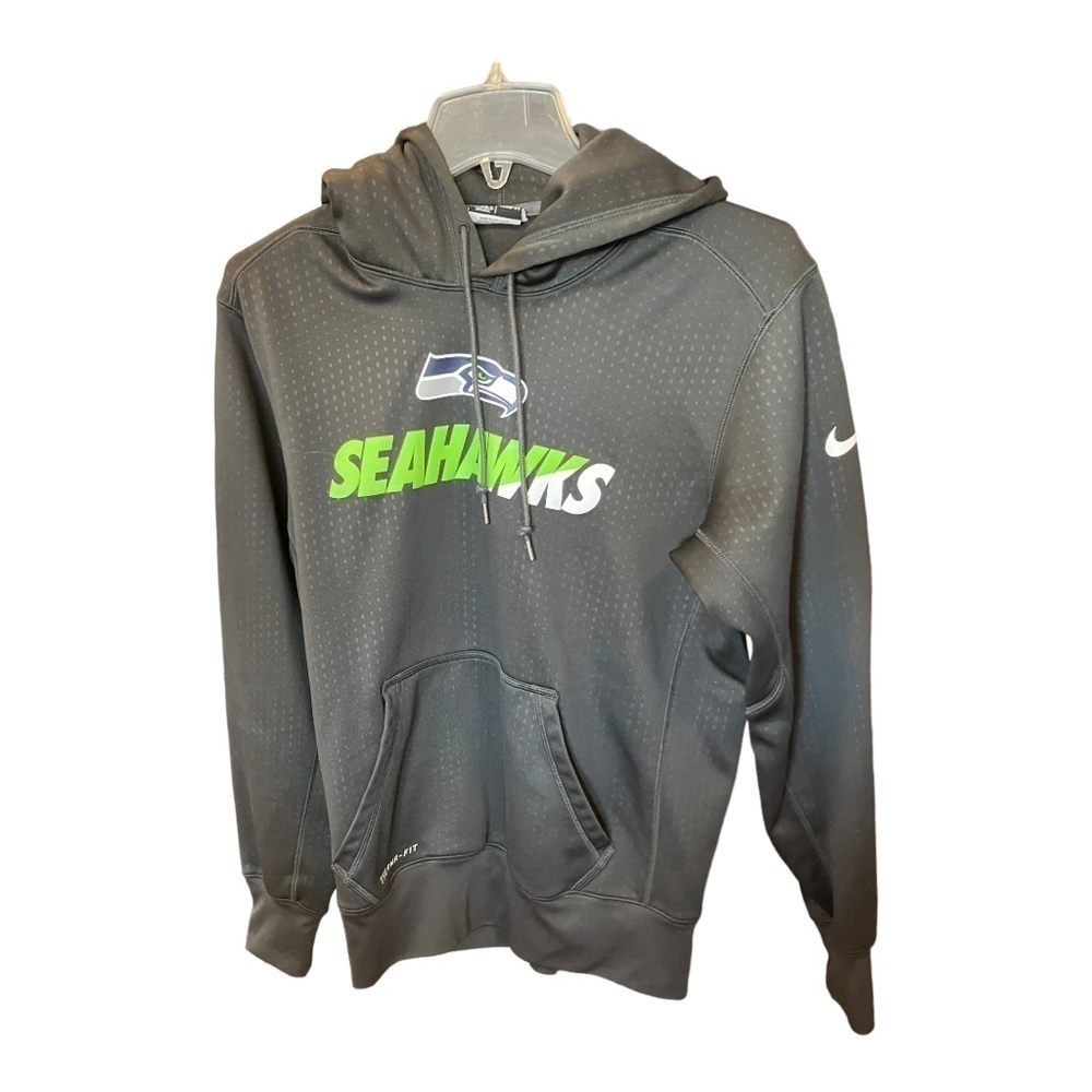 Seattle Seahawks Official NFL Nike Hoodie Size Smalll Grey Green Pouch S
